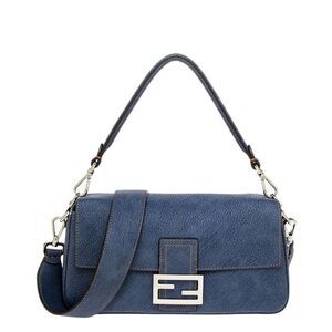 Fendi Baguette Denim Shoulder Bag, Blue